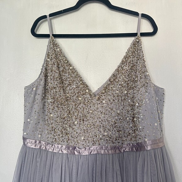 BHLDN Anthropologie Avery Sequin Embellished Tulle Bridesmaid Dress size 22 - Picture 7 of 13